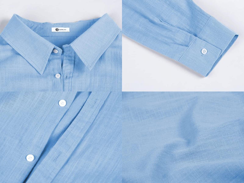 Runcati Mens Button Up Shirts Linen Beach Long Sleeve Casual Cotton Summer Lightweight Tops - Image 5